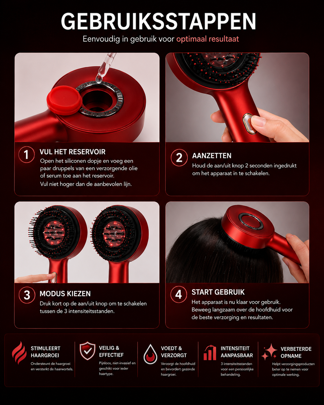 Roodlicht Scalp Spa Borstel